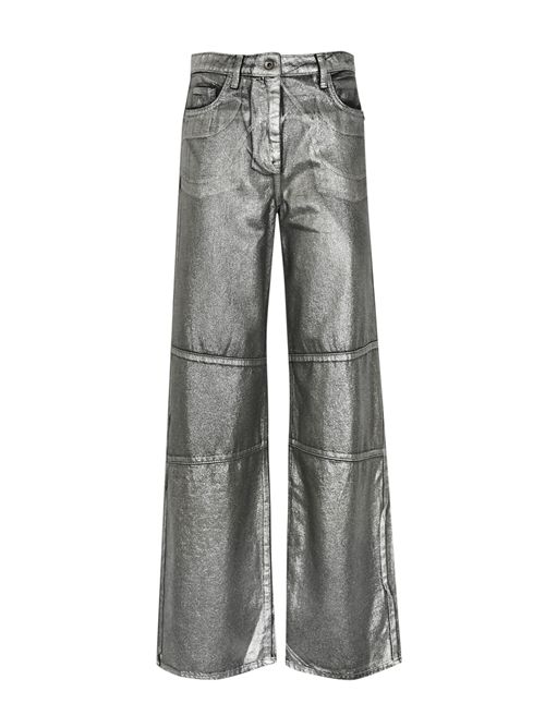 Jeans larghi metallizzati in tela denim laminata Patrizia Pepe | 8P0737 D114FG08